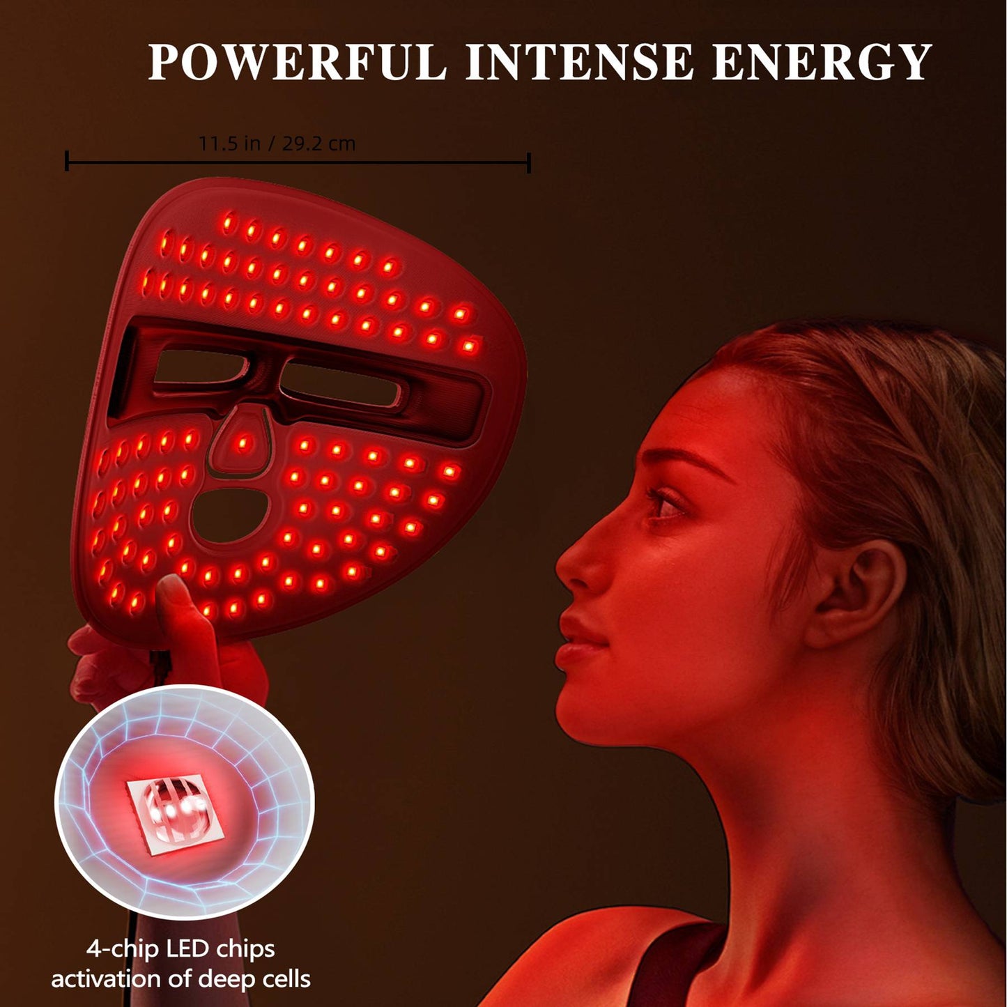 LED Face Mask – Red Light Therapy Facial Care Tool for Home & Travel